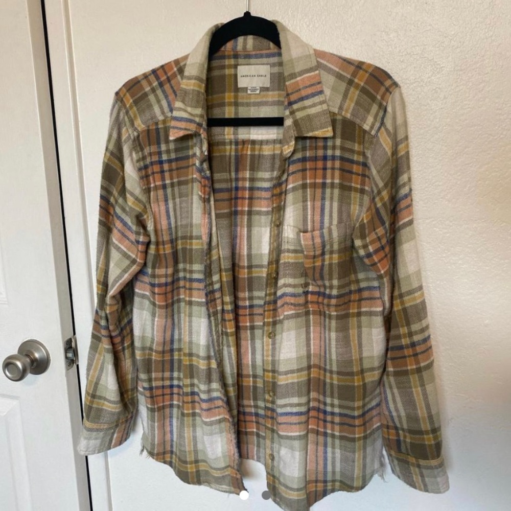 AMERICAN EAGLE DISTRESSED FLANNEL